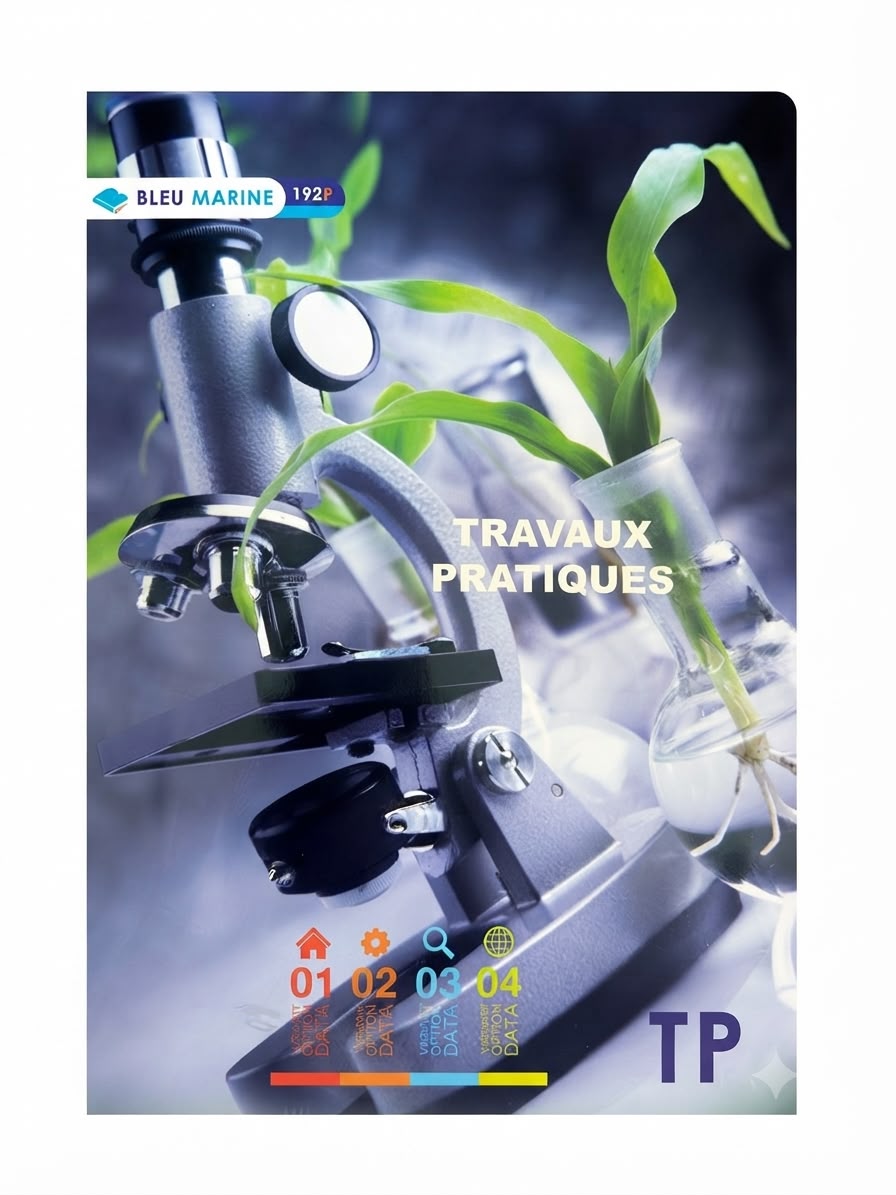 Cahier 192p TP A4 10x10 Bleu Marine