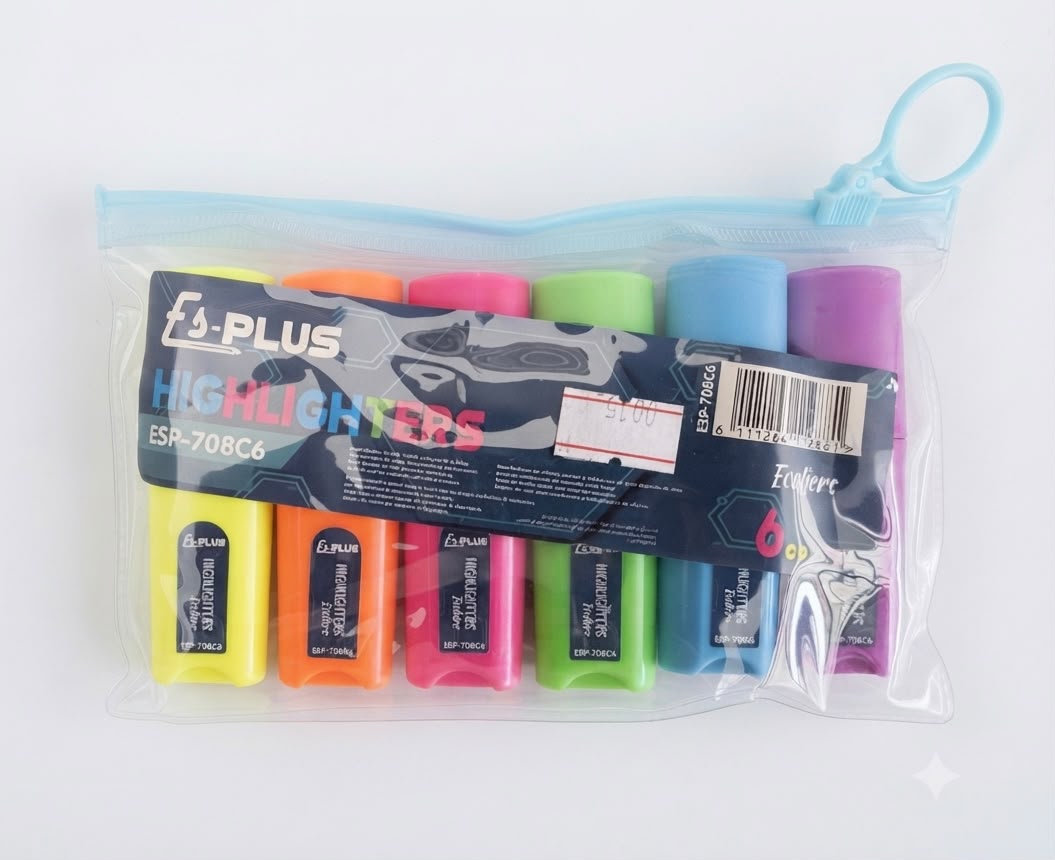 Fluorescent Es plus Highlighters