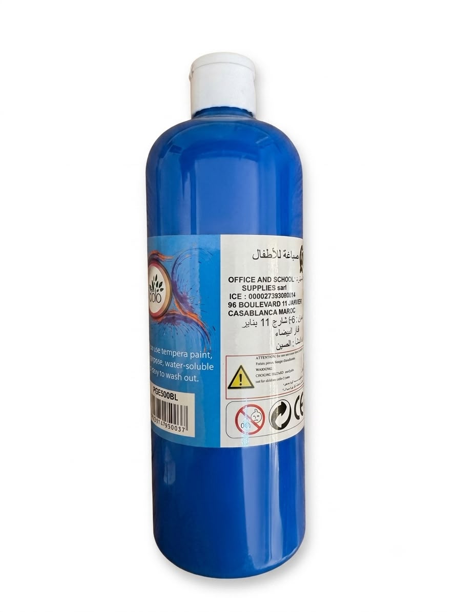 Peinture gouache bouteille 500ml ecolo
