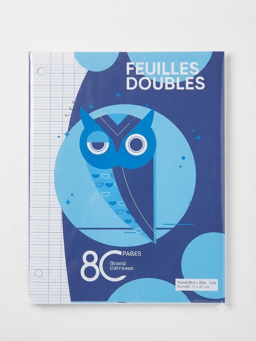 Double feuille A5 hiboux