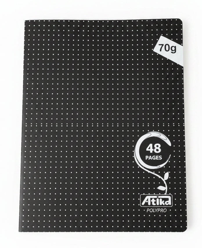 Cahier Polypro 48p A5 Noir 70gr ATIKA