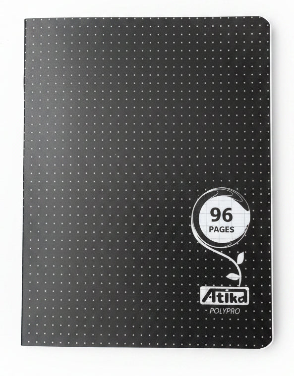 Cahier Polypro 96p A5 Noir 70gr ATIKA
