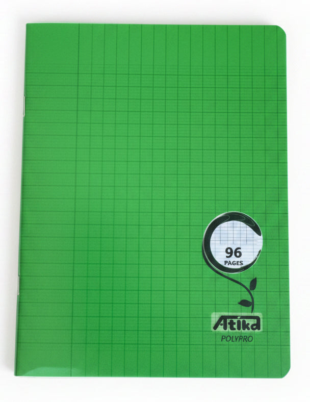 Cahier Polypro 96p A5 Vert 90gr ATIKA