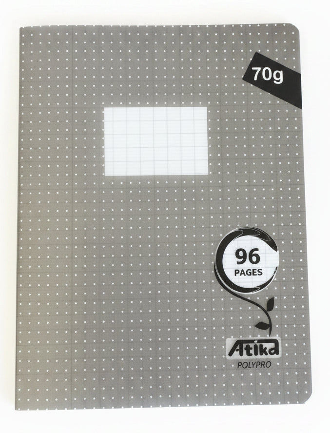 Cahier Polypro 96p A5 Gris 70gr ATIKA