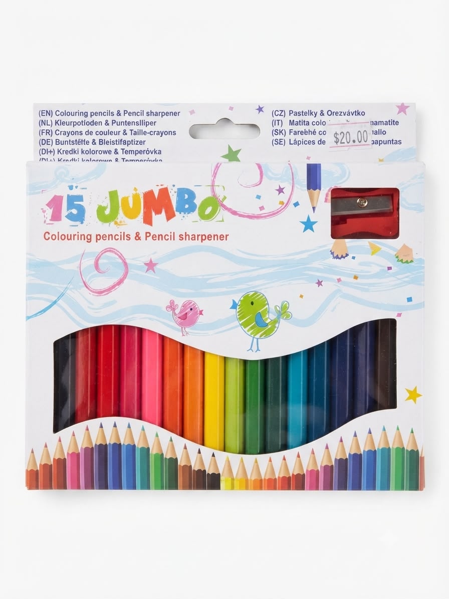 Crayon de couleur 15 jumbo +taille crayon