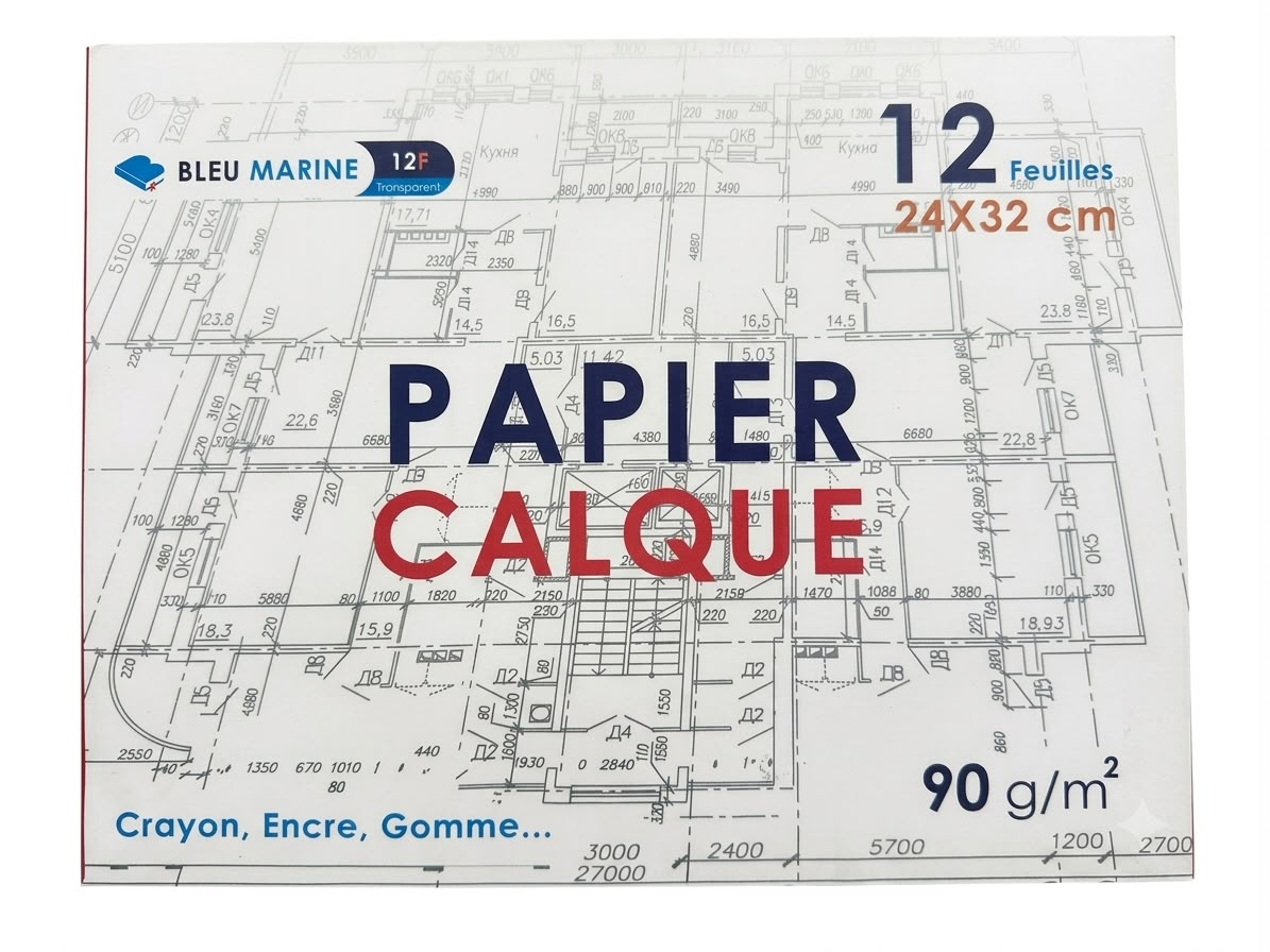 Pochette papier calque A4 Bleu Marine