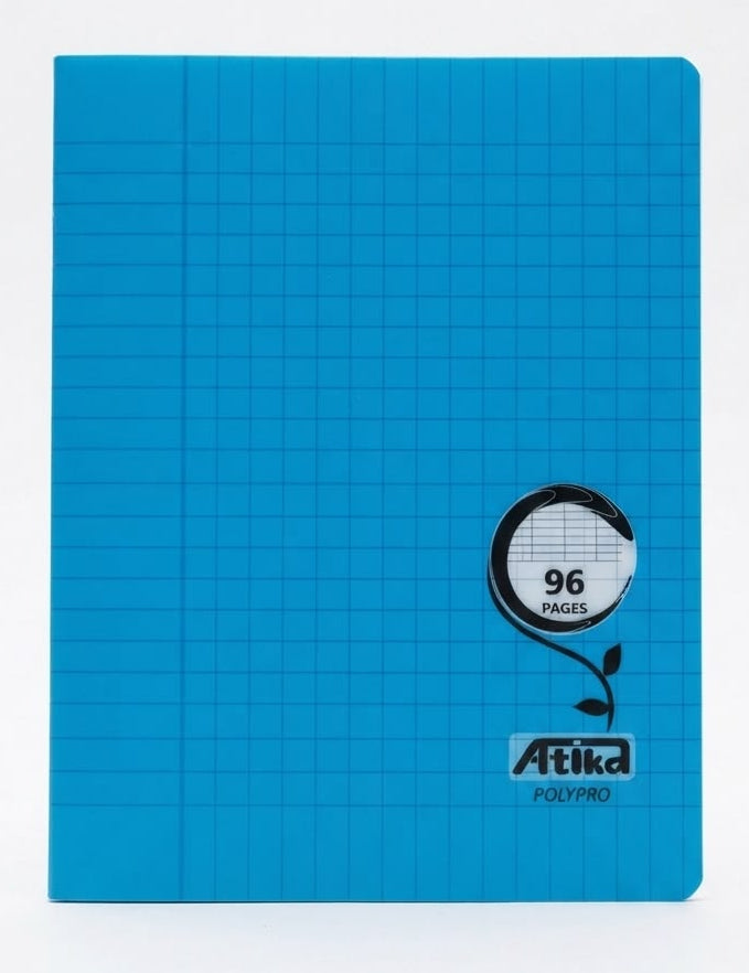 Cahier Polypro 96p A5 Bleu 90gr ATIKA